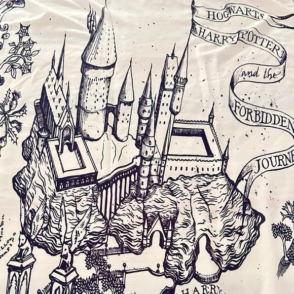 Wizarding World of Harry Potter Map Tapestry Scarf Hogwarts Castle 60X40” Magic - Picture 10 of 11